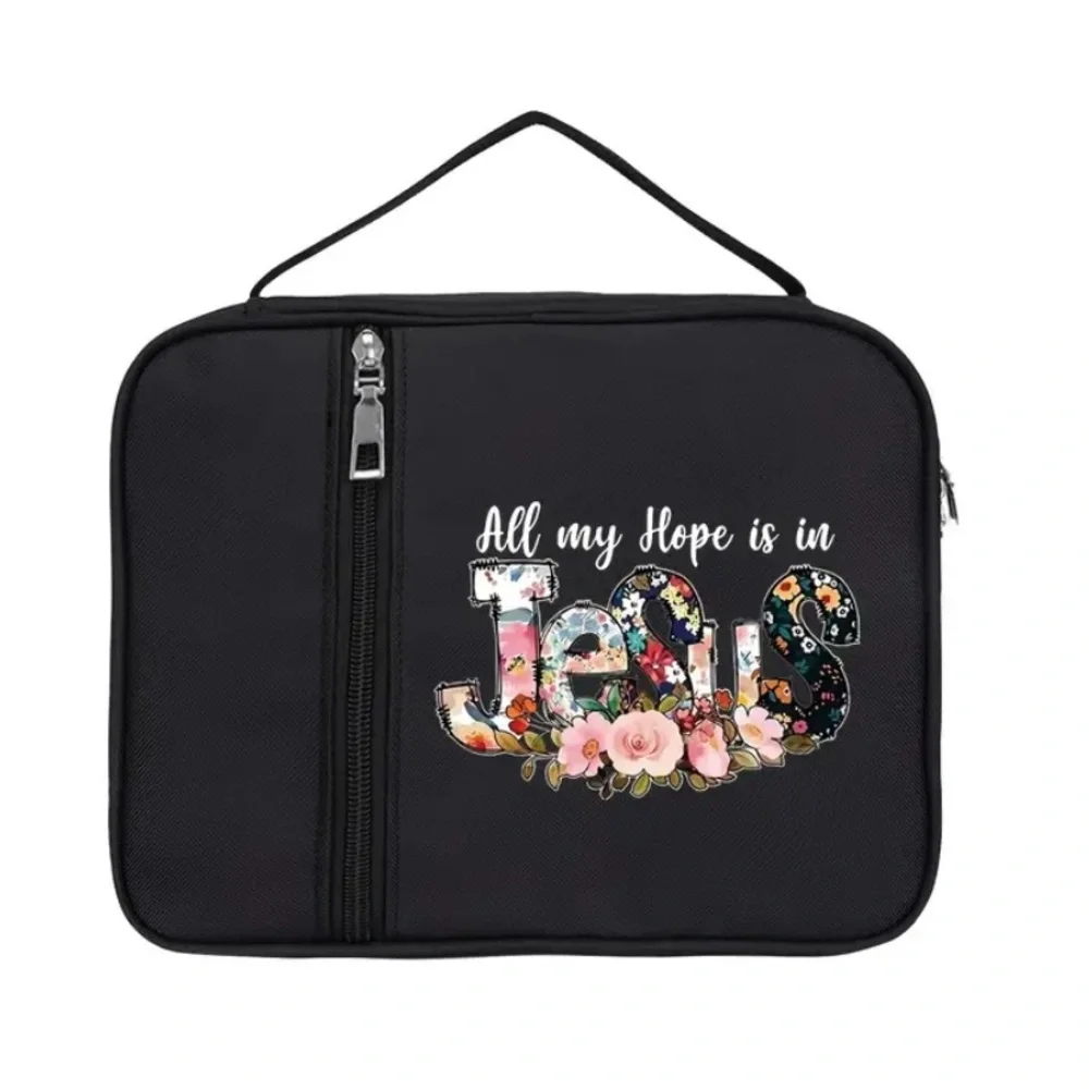Black Floral Jesus Bible Cover